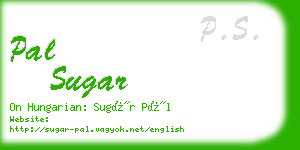 pal sugar business card